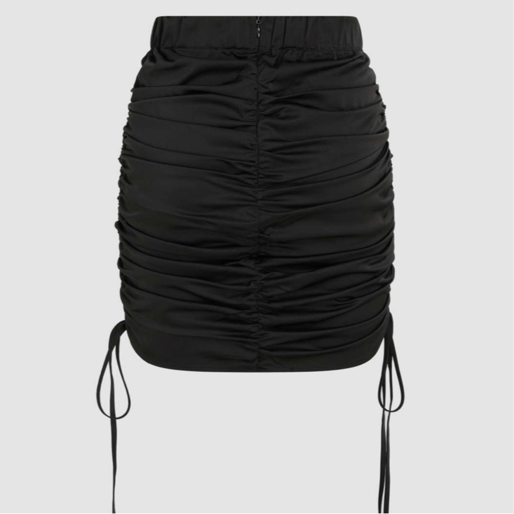 Drawstring Ruched Mini skirt